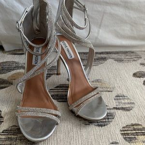 Steve Madden Silver Rhinestone Heels Fiffi 7